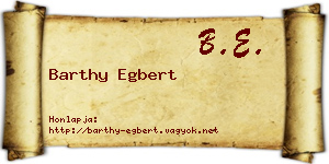 Barthy Egbert névjegykártya